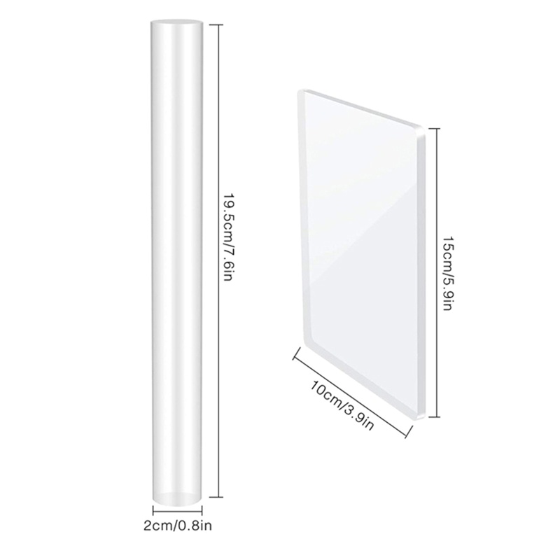 Bộ 6 Dụng Cụ Lăn Đất Sét Acrylic Hình Chữ Nhật