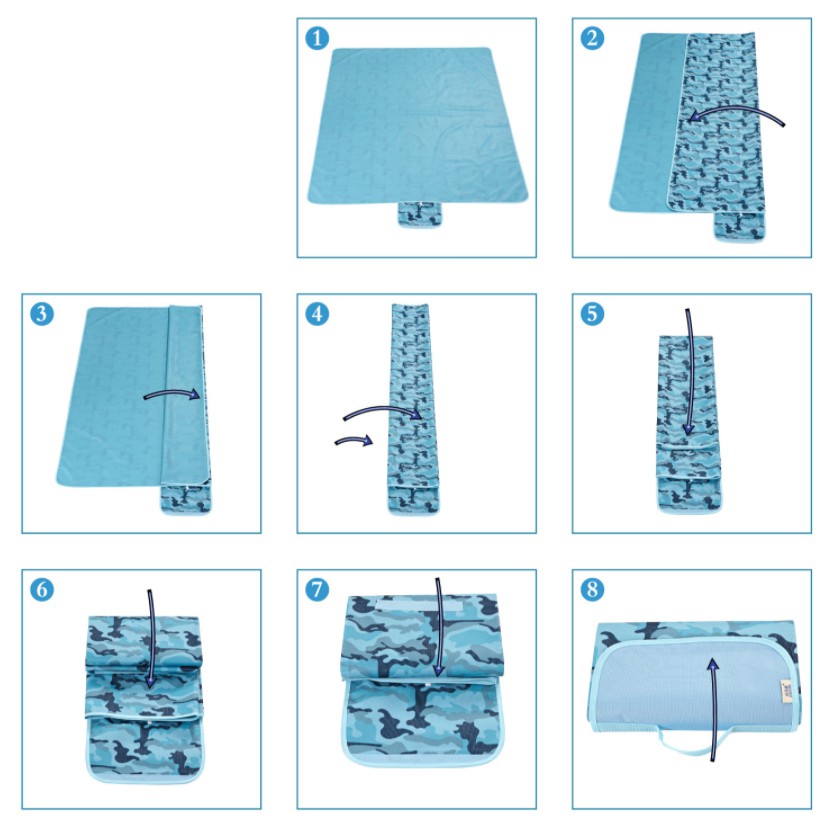 Thảm du lịch - picnic chống thấm cao cấp gấp gọn thành túi tiện lợi