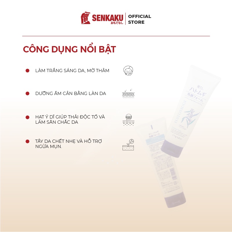 Sữa rửa mặt Hatomugi Naturie hạt ý dĩ 170g Nhật Bản