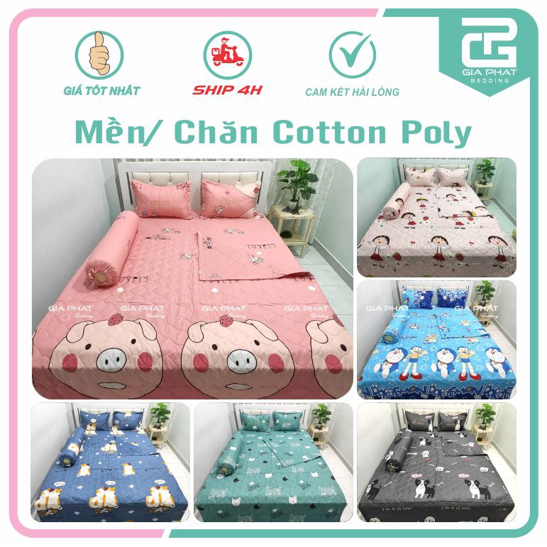 Mền/Chăn hè COTTON POLY trần bông 3 lớp (Được chọn mẫu)