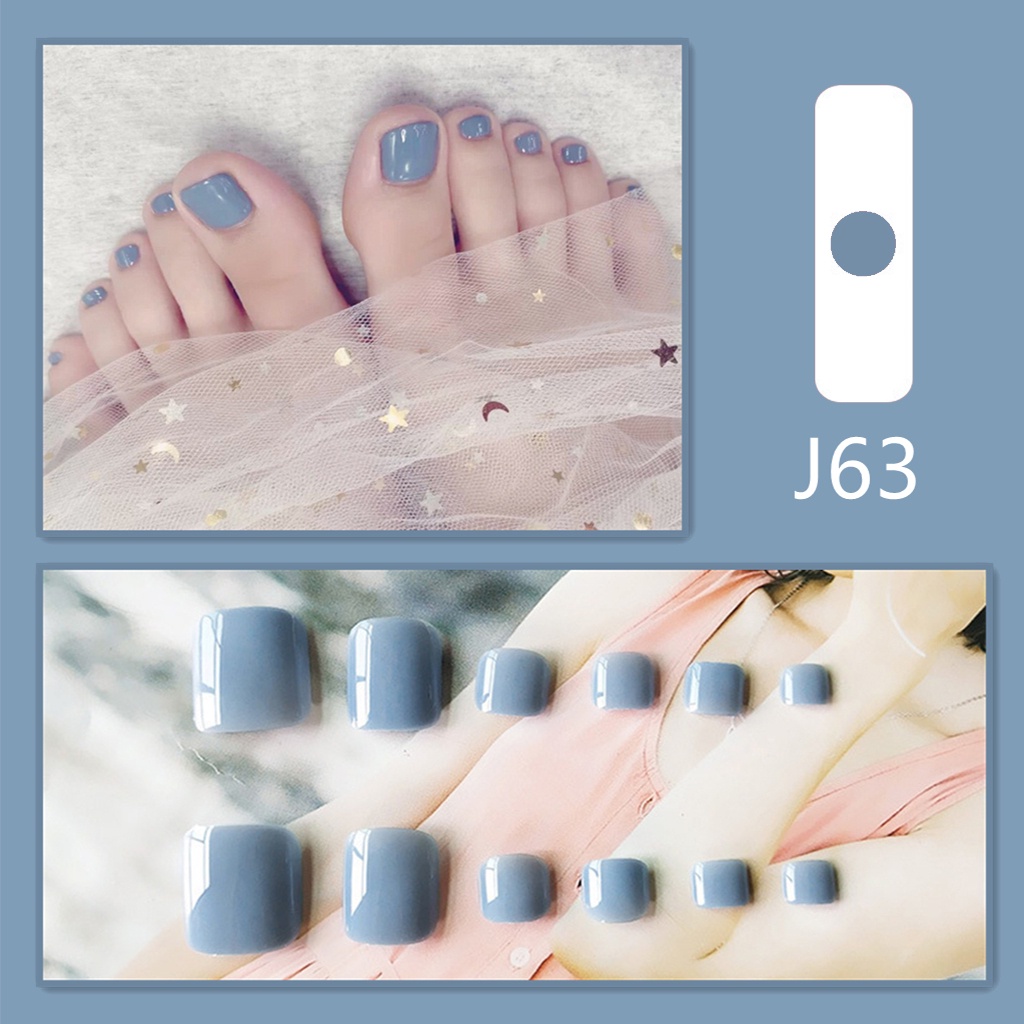 [Hàng mới về] Set 24 móng chân giả tự dính không cần dùng keo DIY