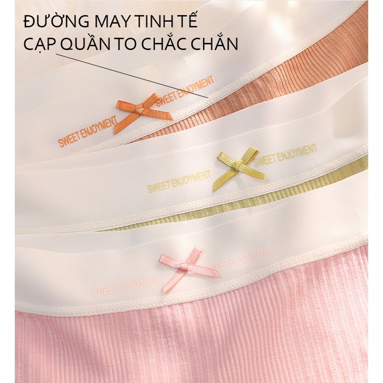 Quần lót nữ thun lạnh cạp to đính nơ đáng yêu 105