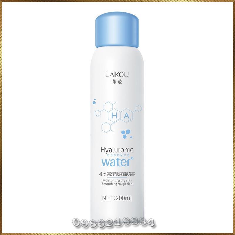 Xịt khoáng dưỡng ẩm mềm da Laikou Hyaluronic Essence Water 200ml L8897