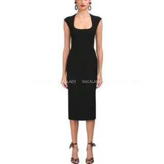 [SALE] Đầm Body Tây Kaki Dorothy Perkins Đen Cổ Vuông Dây Kéo - Size 2/US 45-48kg - 2805