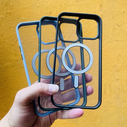 Ốp Lưng Likgus Trong Viền Màu hỗ trợ sạc KHÔNG DÂY 13pro/13promax/14pro/14promax