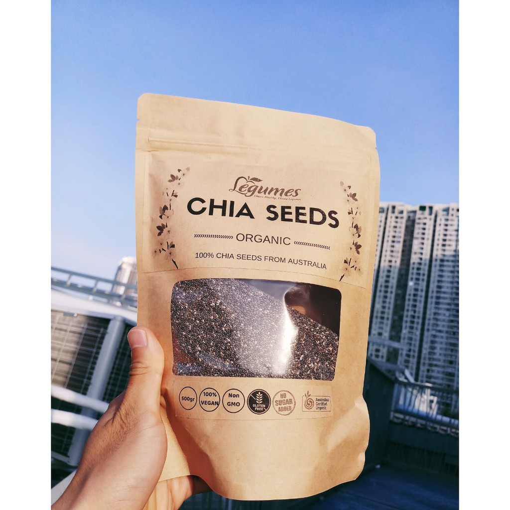 Hạt chia đen Úc hữu cơ [ Loại cao cấp ] , giảm cân, ăn kiêng - Organic Chia Seed - Légumes Việt Nam