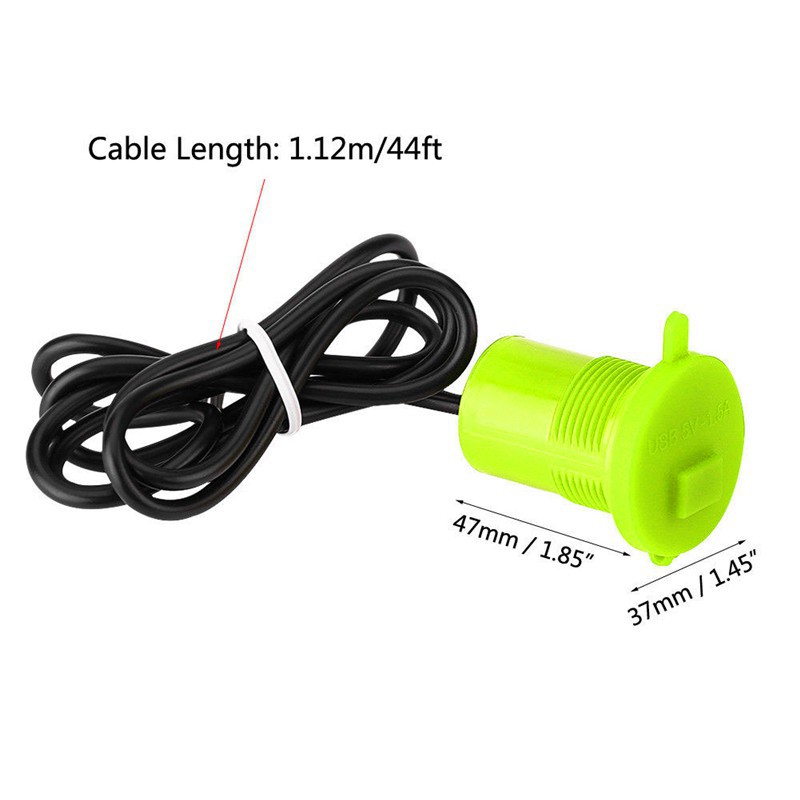 Bộ sạc điện thoại USB 12V 1.5A chống nước cho xe máy