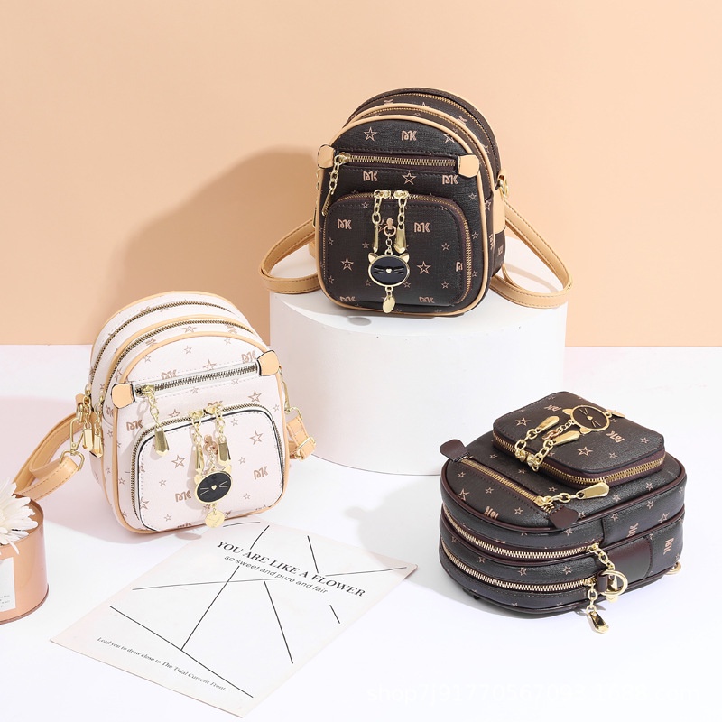 Balo Mini Nữ Kiêm Túi Đeo Chéo Thời Trang Hàn Quốc Trẻ Trung Xinh Xắn