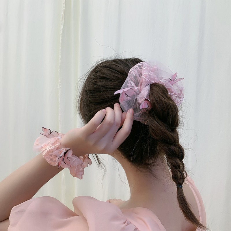 Dây Buộc Tóc Co Giãn Hình Bướm Thời Trang Cho Nữ (Hair Scrunchies)