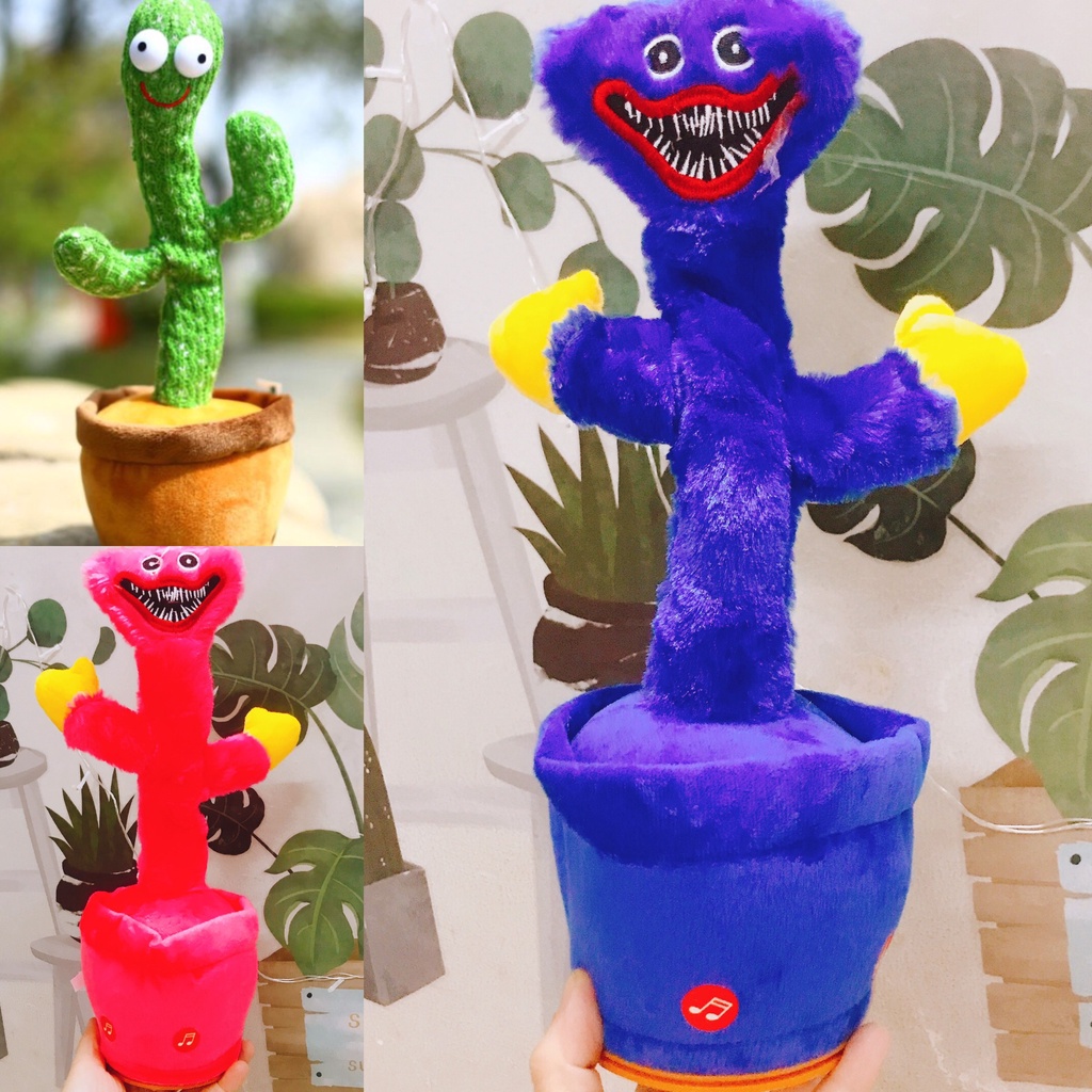 Cây xương rồng nhái giọng phát nhạc Việt 120 bài hát, có sạc pin - Cây xương rồng biết nói Huggy Wuggy nhảy múa vui nhộn