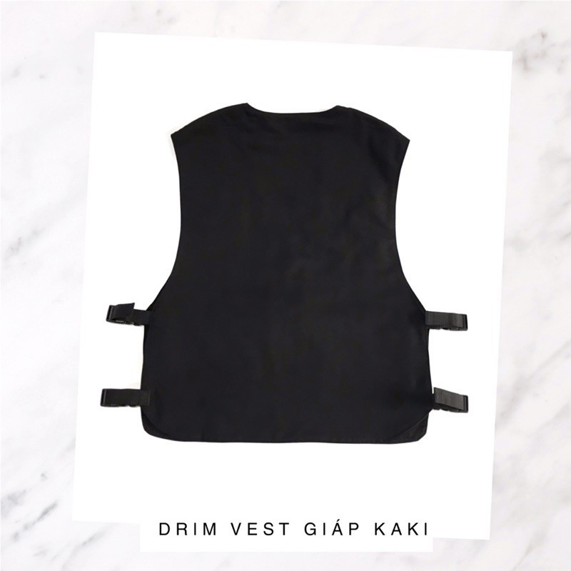 áo nam giảm Áo Gile Vest unisex DrimVEST-Giáp Đen Kaki (Bảo hành 1 đổi 1)(Design and handmade by Drimwe)