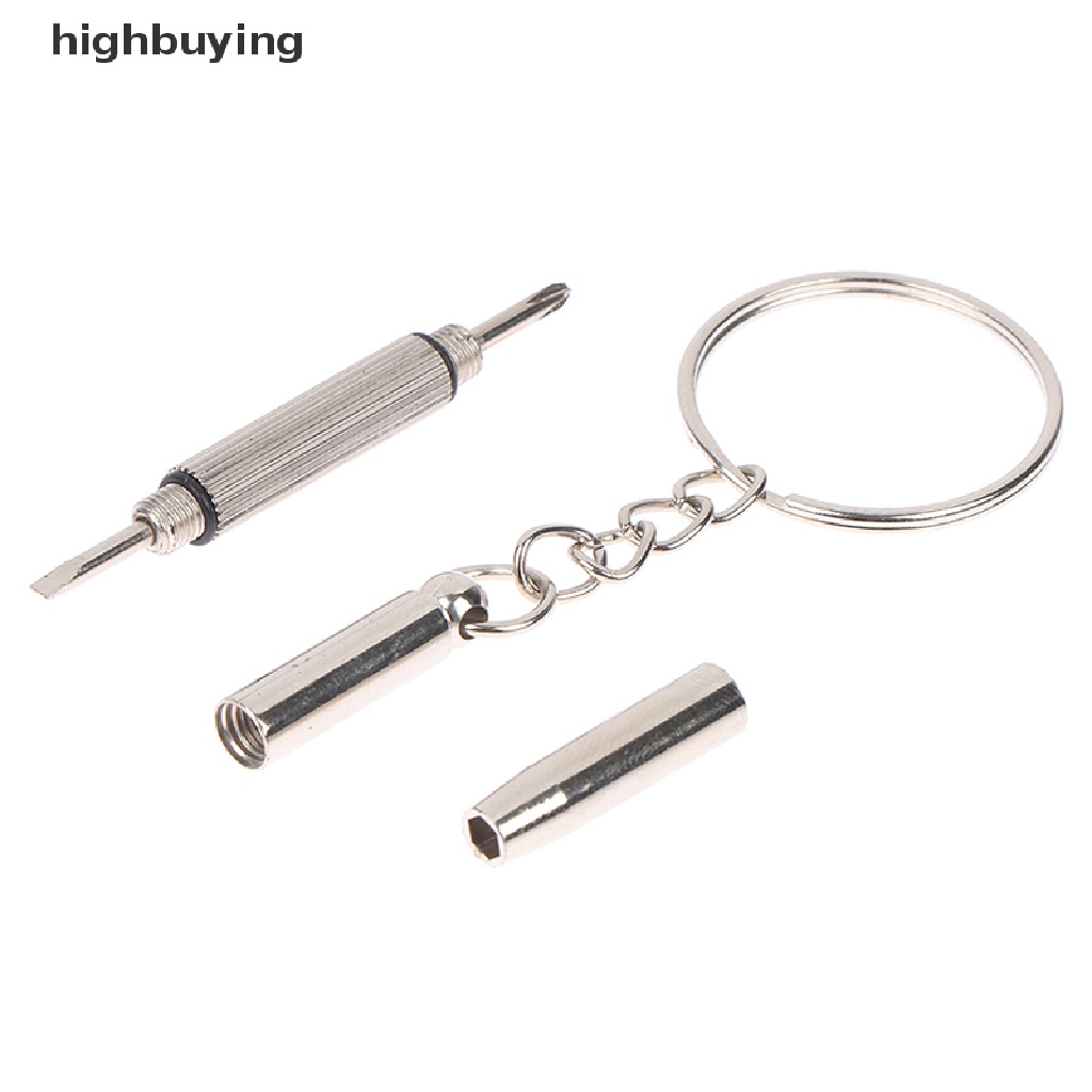 Dụng cụ tua vít sửa chữa 3 trong 1 nhỏ gọn gắn móc khóa bằng thép không gỉ