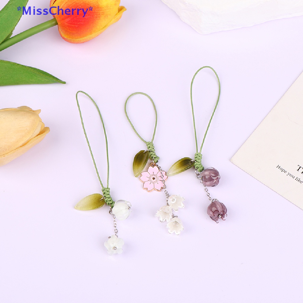 Móc Khóa Điện Thoại Hình Hoa Tulip Kèm Dây Đeo Mới