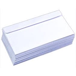 [Nowship] Bao Thư Trắng 12x22cm, Phong Bì Thư 80g (Xấp 100 Cái)