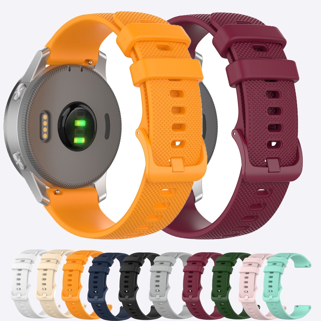 Dây Đeo Silicon 18mm Cho Đồng Hồ Thông Minh Garmin Vivoactive 4S Venu 2S Active S 20mm Galaxy Watch4 3 Active 2
