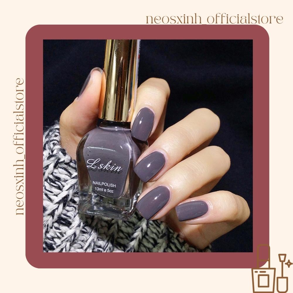 Sơn Móng Tay LSkin 13ml Màu Nude Đen Trắng Trong Suốt Kim Tuyến Pastel Tím - Neosxinh Nails
