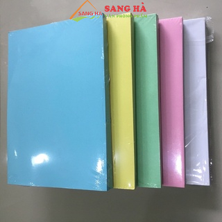 Giấy bìa màu Cứng A4 định lượng 180gsm- Bìa giấy ngoại Aone đủ 100 tờ ( Giấy bìa màu xanh dương, lá, Vàng , hồng, trắng)