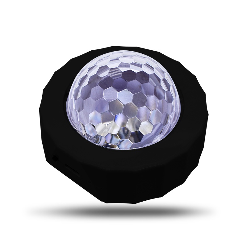 [Đèn Pha Lê Tròn 16 màu RGB] Trang Trí Phòng Khách, Phòng Ngủ, Phòng Game, Nháy Theo Điệu Nhạc Có PIN.
