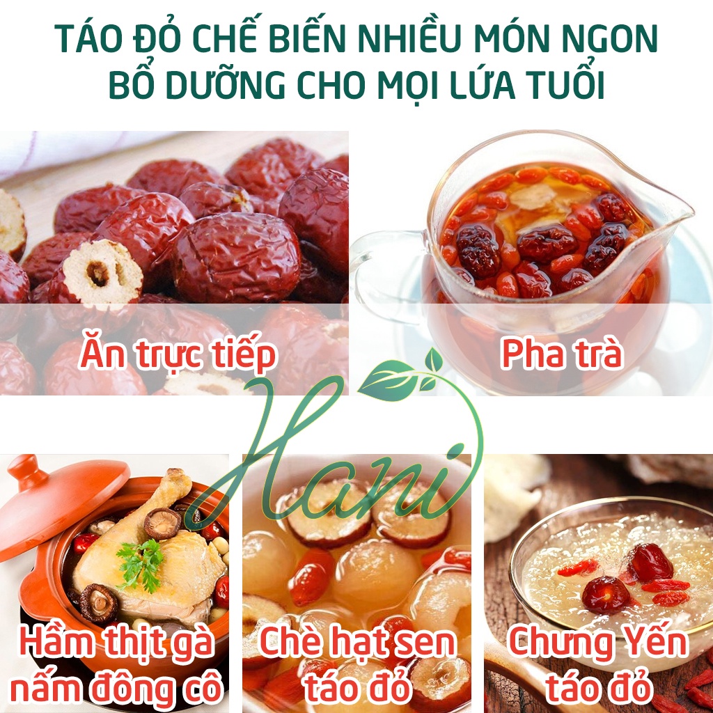 Táo Đỏ Hàn Quốc Sấy Khô Samsung Boeun Jujube 1Kg ( Trọng lượng táo 700g)  Hani Healthy Shop
