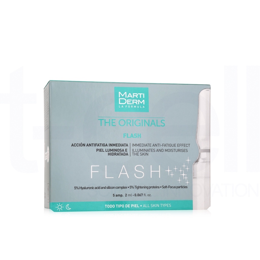 Ampoule Dưỡng Ẩm, Làm Sáng Da & Giảm Mệt Mỏi Tức Thì - MartiDerm The Originals Flash 5 Ampoules