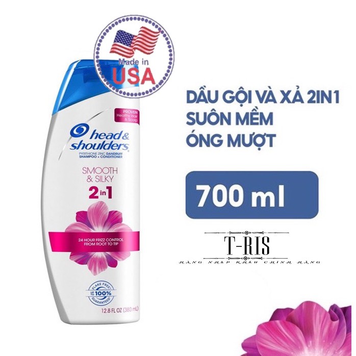 [USA] Dầu gội xả 2in1 sạch gàu Head &amp; Shoulders Mỹ 700ml- NHẬP KHẨU CHÍNH HÃNG MỸ - T-RIS SHOP