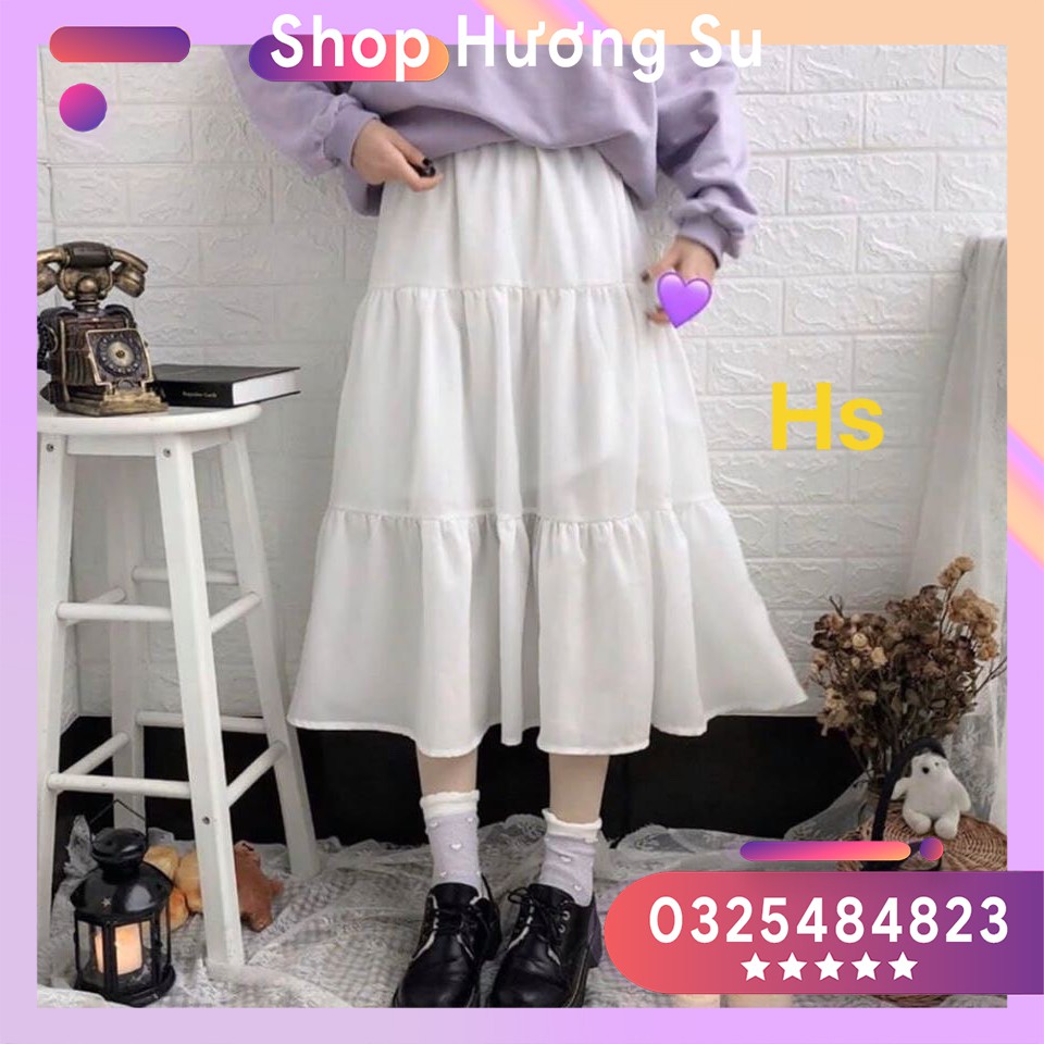 Chân Váy 3 Tầng Voan Lụa basic 2 lớp -HươngSu (CV002)