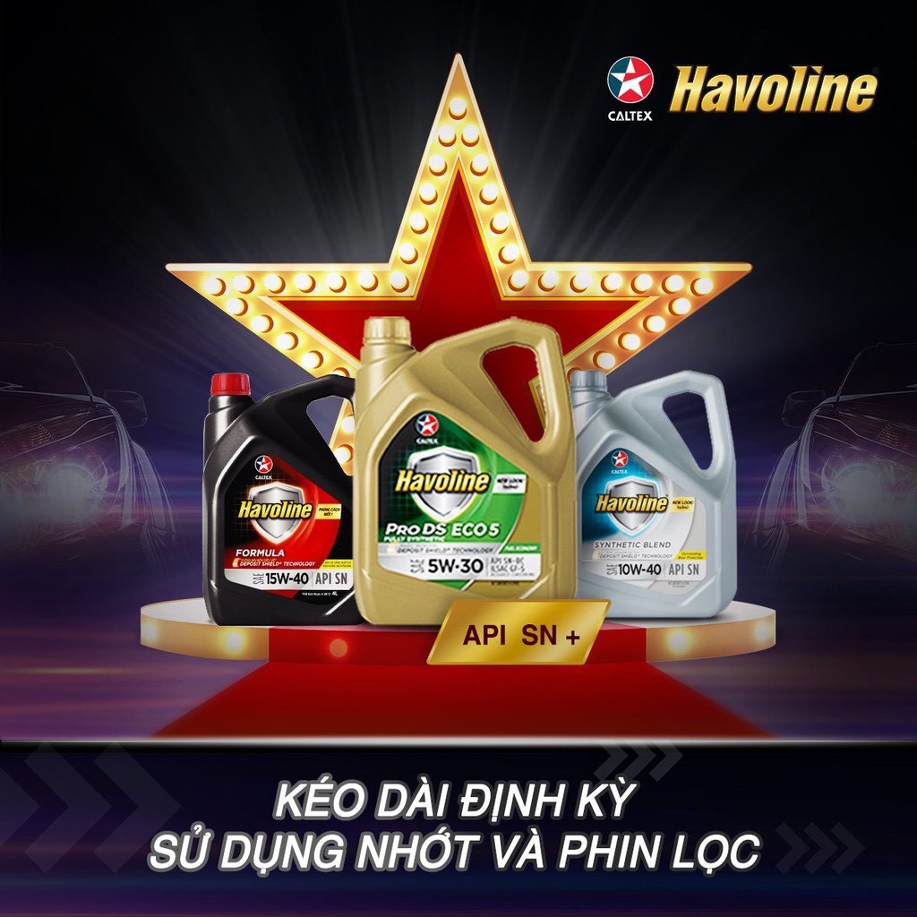 Nhớt động cơ ô tô xăng Havoline Synthetic Blend 10w40 / 5w30