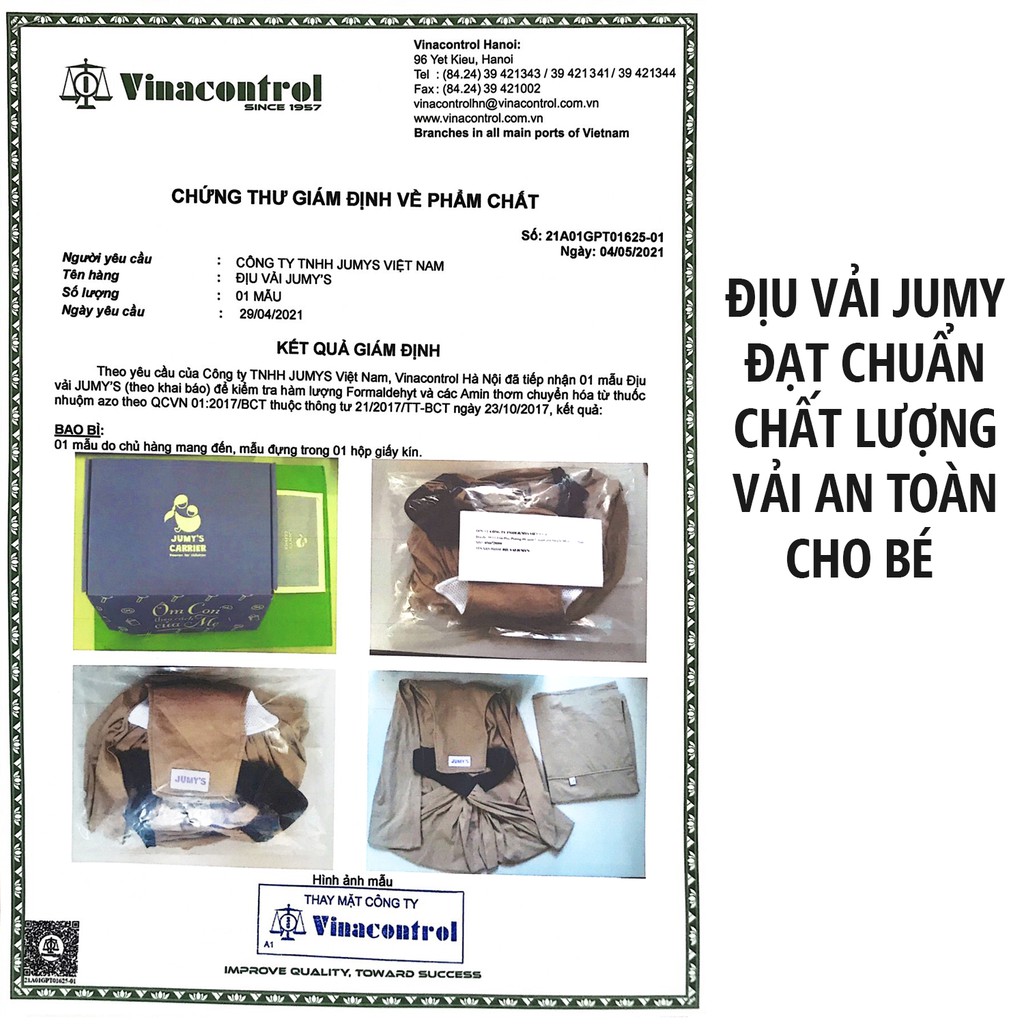 Địu vải Jumy, địu em bé bằng cotton cao cấp siêu dịu nhẹ, thoáng mát khi tiếp xúc với làn da trẻ nhỏ - Màu ghi