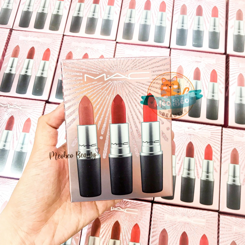 Set Son Mac Fullsize Sleigh All Day Lipstick Trio