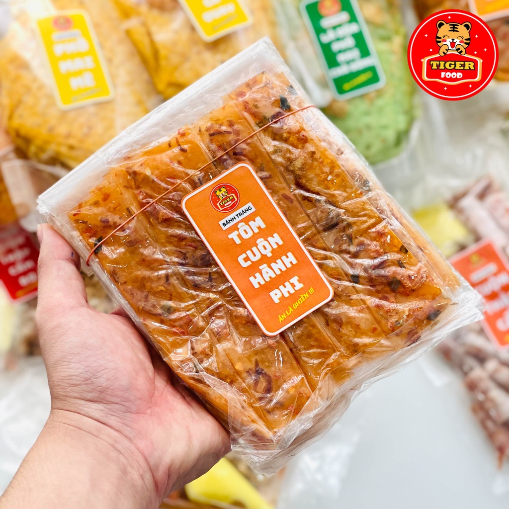 Bánh tráng dẻo tôm cuộn hành phi TIGER FOOD Bánh Tráng Dẻo Siêu Ngon Giá Rẻ - Đặc sản Tây Ninh 5 bánh
