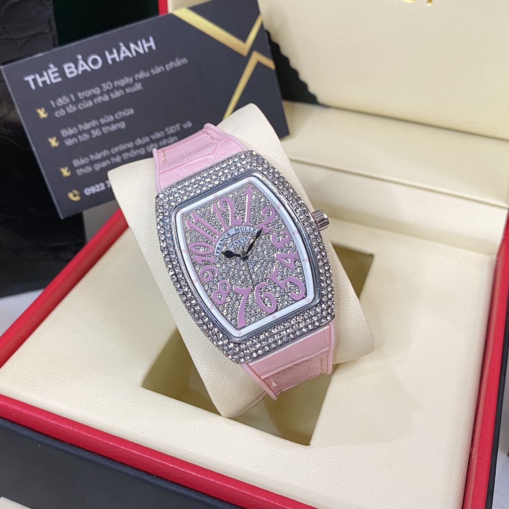 Đồng hồ nữ Franck mullermáy pin dây cao su mặt full đá cao cấp có bảo hành DHN002