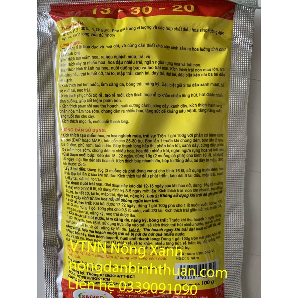 F97 Phân bón lá SAGIKO F97 chuyên dùng cho cây thanh long