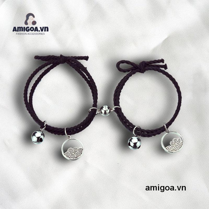 【Giaigoa.Vn】Vòng Đeo Tay Cao Su Nam Châm Hình Chuông Tình Yêu Hút Ẩm Cho Cặp Đôi