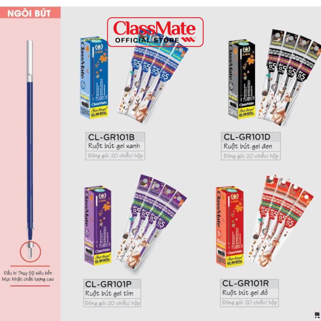 Ruột Bút Gel 0.5 CLASSMATE Nét Trơn, Đều Mực Và Nhanh Khô CL-GR101
