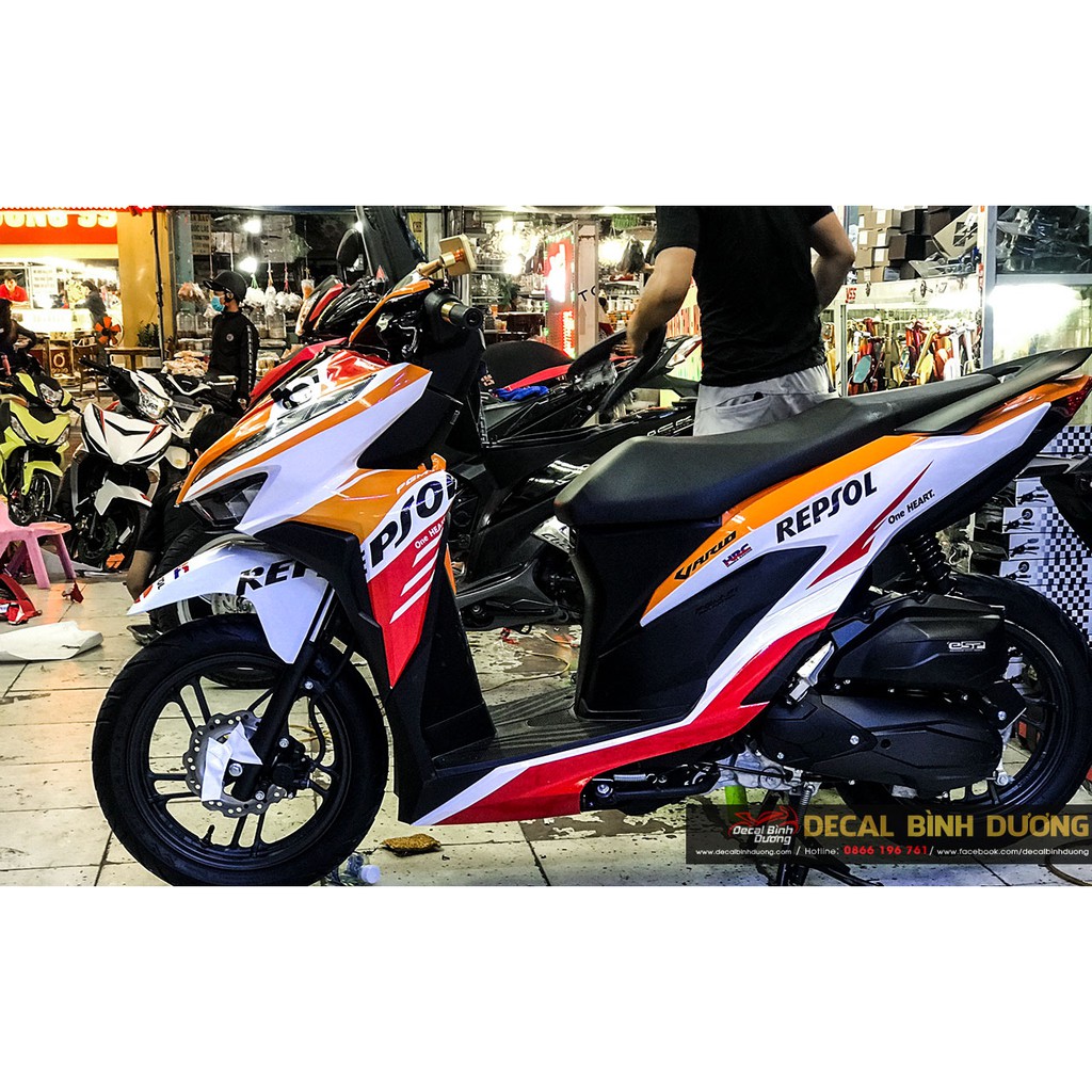 Tem Trùm Vario Trắng Cam 🍀 FREESHIP 🍀 Phiên Bản Repsol