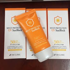 Kem chống nắng 3W Clinic Multi Protection UV SunBlock SPF50 PA+++ Hàn Quốc 70ml