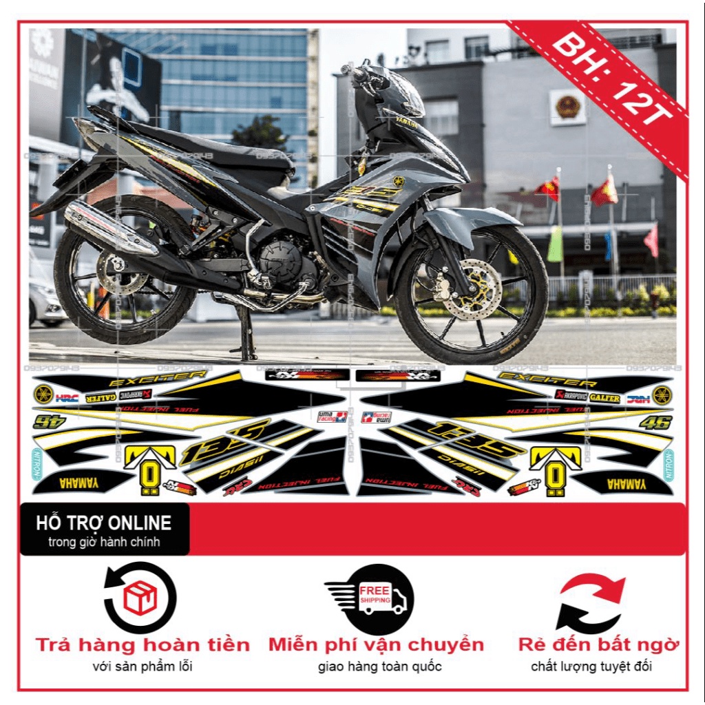 TEM RỜI EX 2011 DÁN XE XÁM XI MĂNG -- SHIN DECAL 2