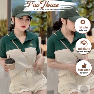 Áo phông polo L.cos nữ VNXK, Áo thun polo nữ chất vải poly cá sấu mẫu hè cực HOT