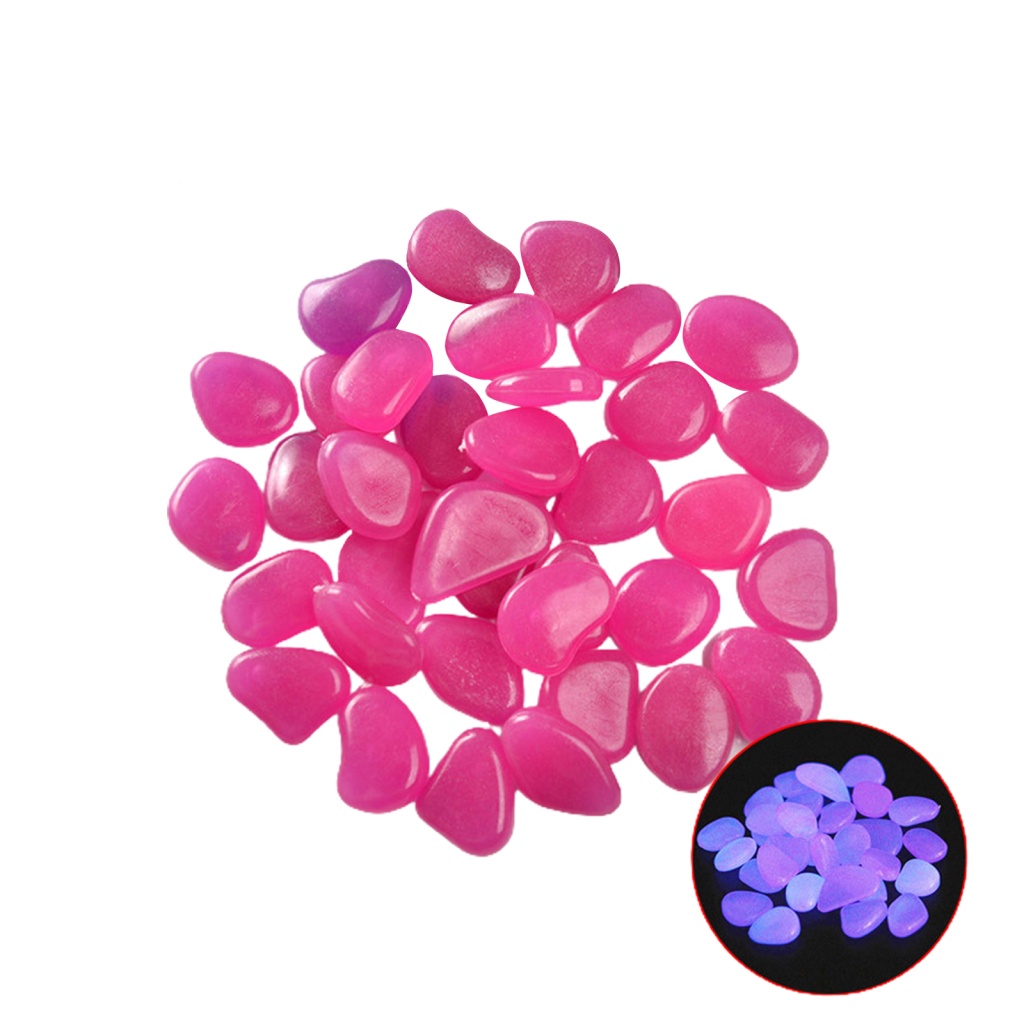 Set 100 Viên Đá Cuội Phát Quang Nhiều Màu Sắc Dùng Trang Trí Bể Cá