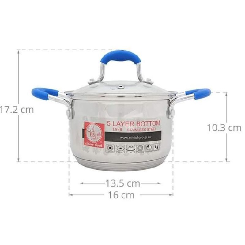 Bộ nồi Inox Smartcook 3 chiếc cỡ 16cm 20cm 24cmnồi Inox cao cấp chống oxi hoá và bảo vệ sức khoẻ