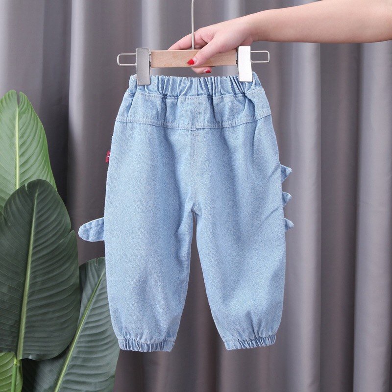 Quần bò dáng Jogger hình khủng long cho bé