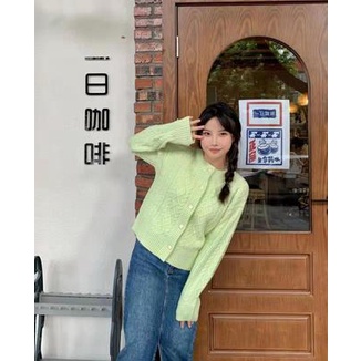 Hàng Sẵn_Áo len dệt kim mềm mại phong cách retro Hàn Quốc