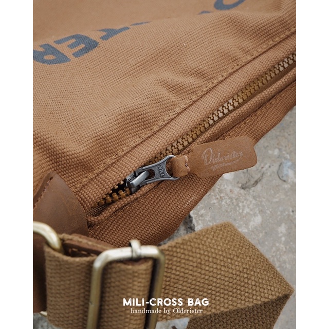 Túi đeo chéo Mili-Cross Bag / Màu nâu - Thương hiệu Olderister - Tiệm Cũ Kĩ