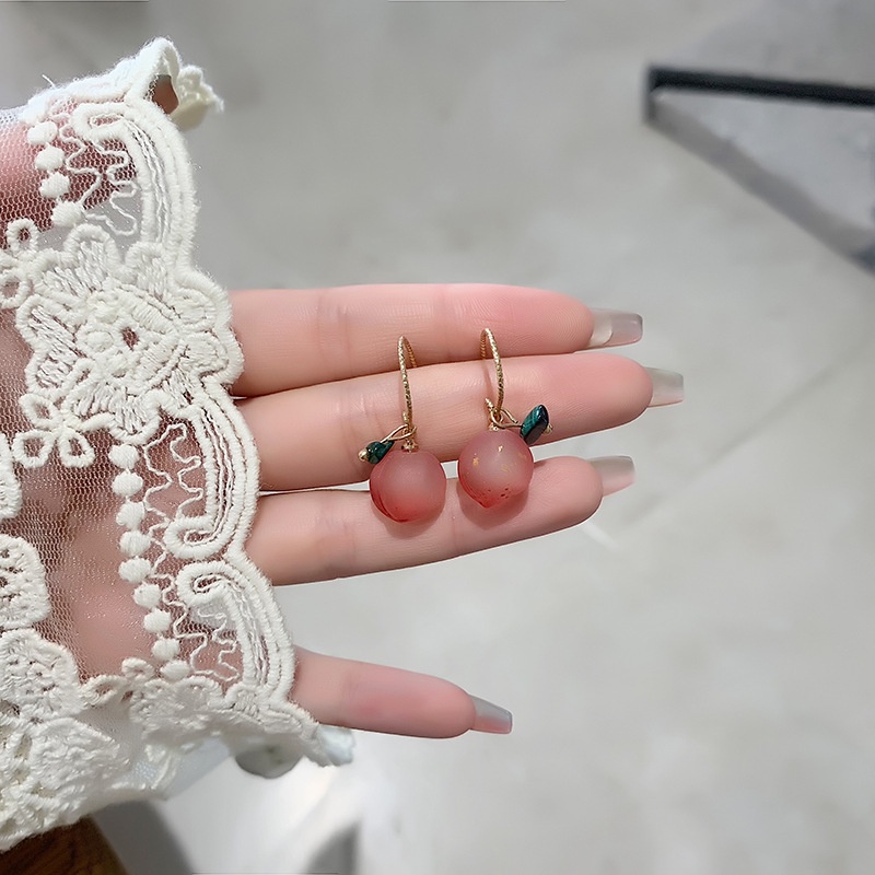 Khuyên tai kẹp không bấm lỗ chốt điều chỉnh K232 bằng hợp kim mạ vàng hình quả đào dáng midi Leous Accessories