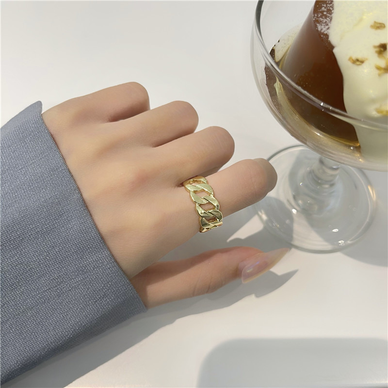 Korean Simple Bamboo Double Layer Ring with Adjustable Opening Fashion Ring F407