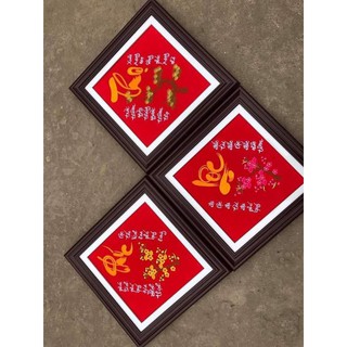 tranh thêu sẵn(chưa khung) Phúc Lộc Thọ