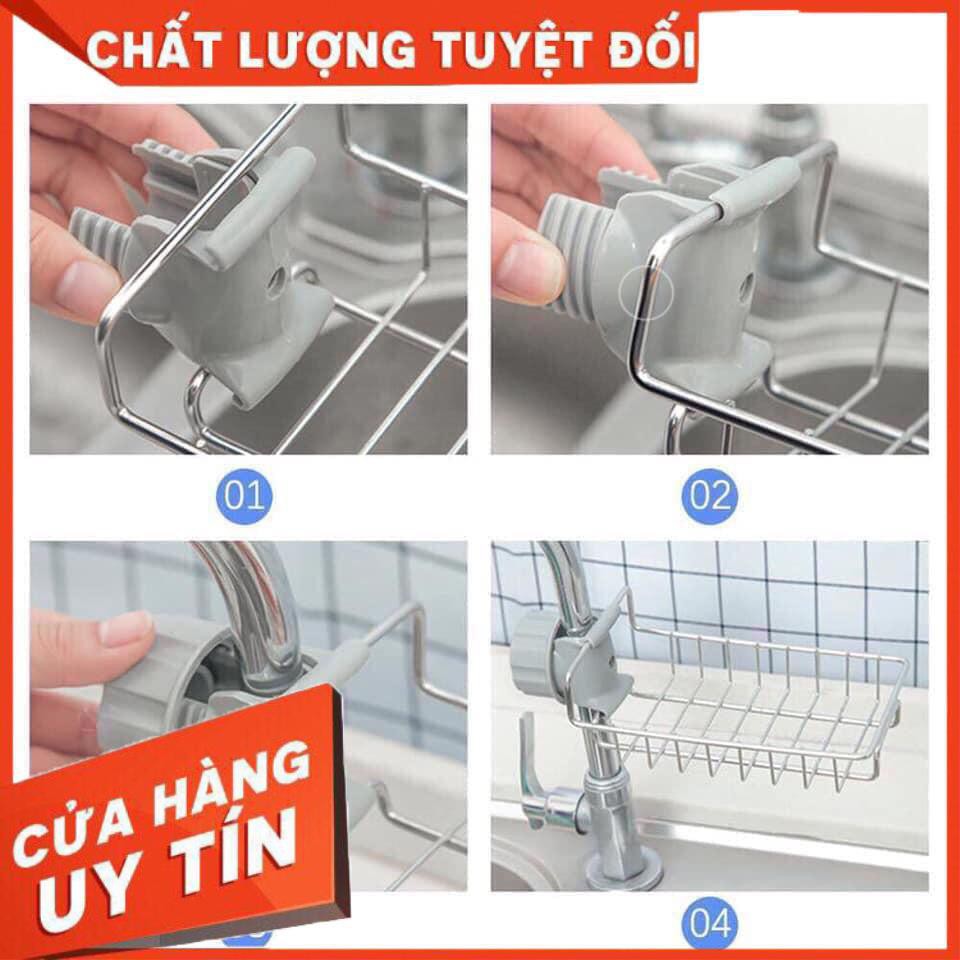 [XẢ KHO+FREE SHIP] Giá gắn vòi nước bằng thép ko rỉ tiện lợi