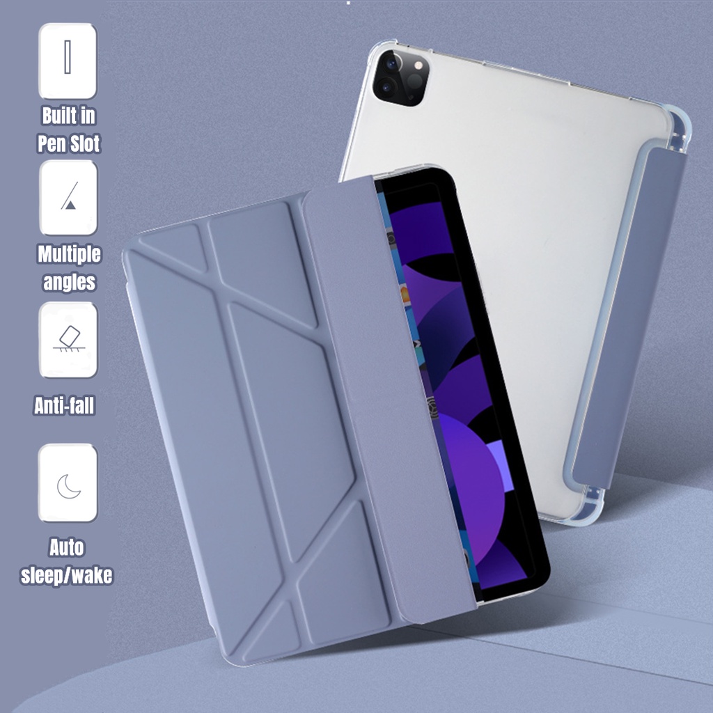 NIXXOS Bao Da TPU Trong Suốt Có Túi Khí Và Ngăn Bút Cho iPad 10 10.2'' 7th/8th/9thGen 10.9'' Air4/Air5 2021/2020 Pro11''