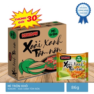 Thùng 30 Gói Mì Trộn Khô Kokomi Xoài Xanh Tôm Nõn 86g