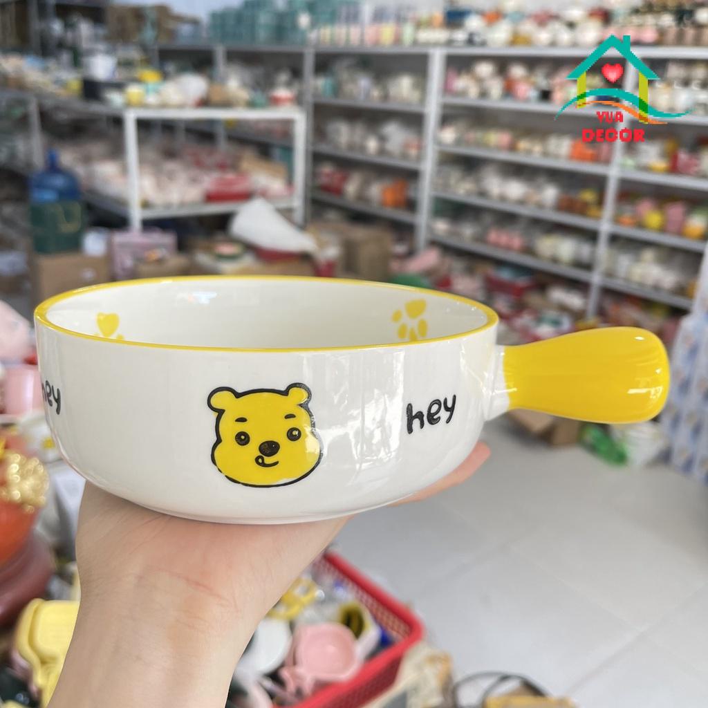 Bộ Bát Đĩa Decor Bé Trai Màu Vàng Chén Dĩa Dễ Thương Tô Sứ 15 món Cute V-01